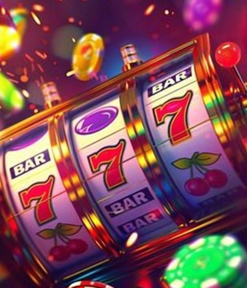 Colorful slot machine display introducing bed 11 daily slots reading for adults